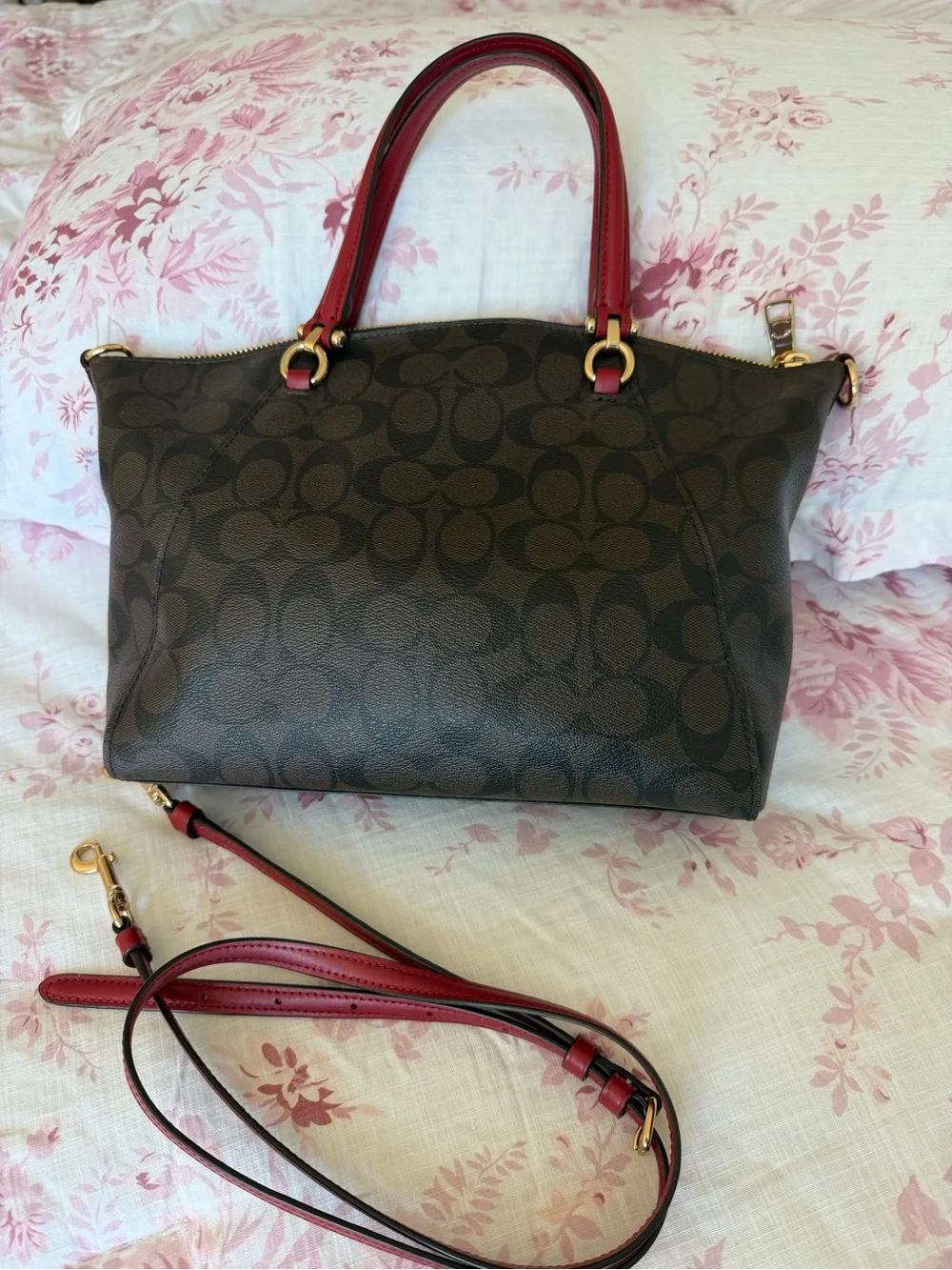 EUC COACH BROWN MONOGRAM SMALL CROSSBODY/HANDBAG - Picture 2 of 11